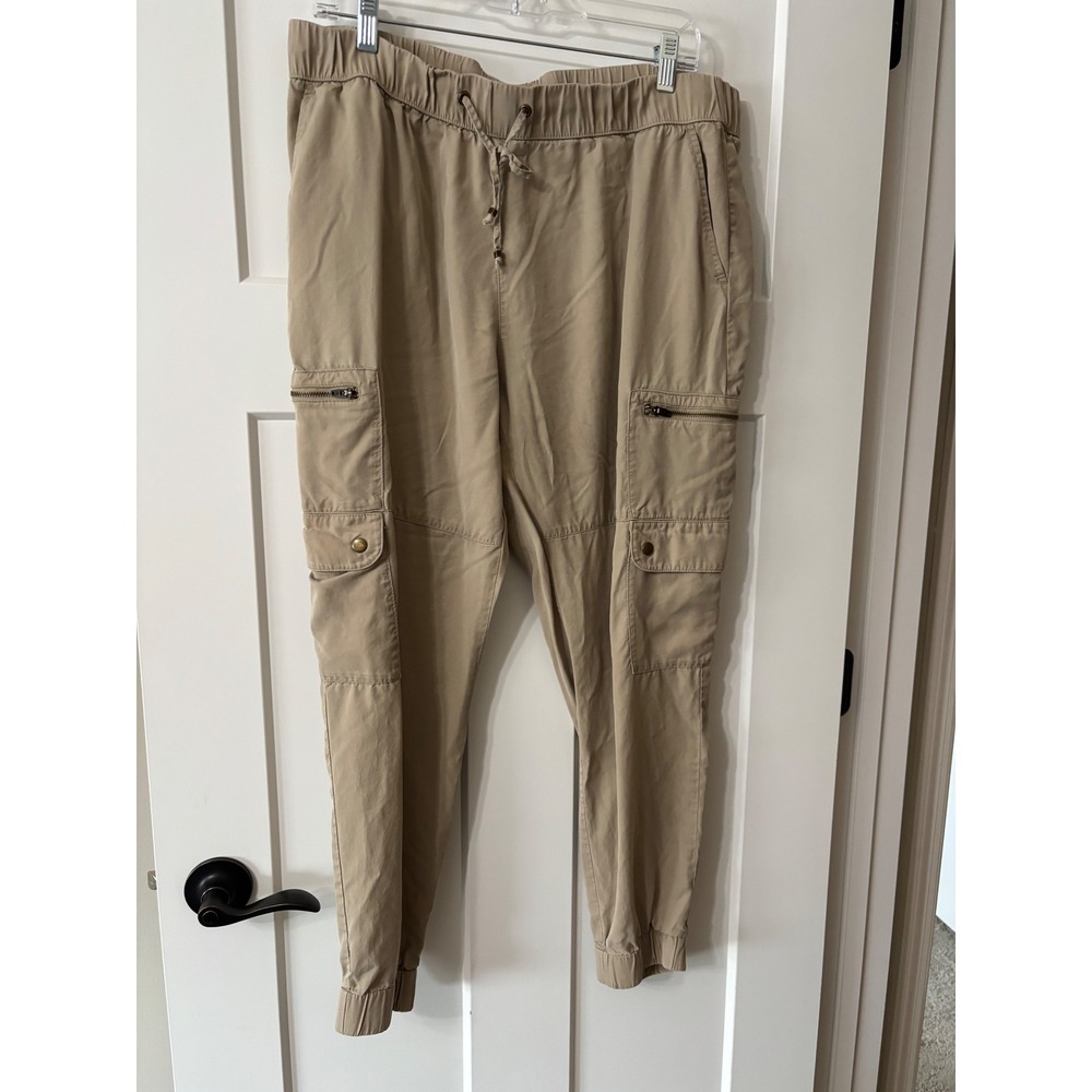 Banana Republic Soft Cargo Joggers Tan Lyocell Pants Womens Large S/536089-20